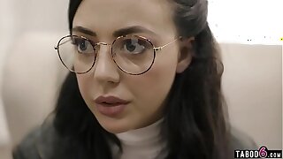 Nerdy teen prevalent glasses gets exploited by th dansant worker